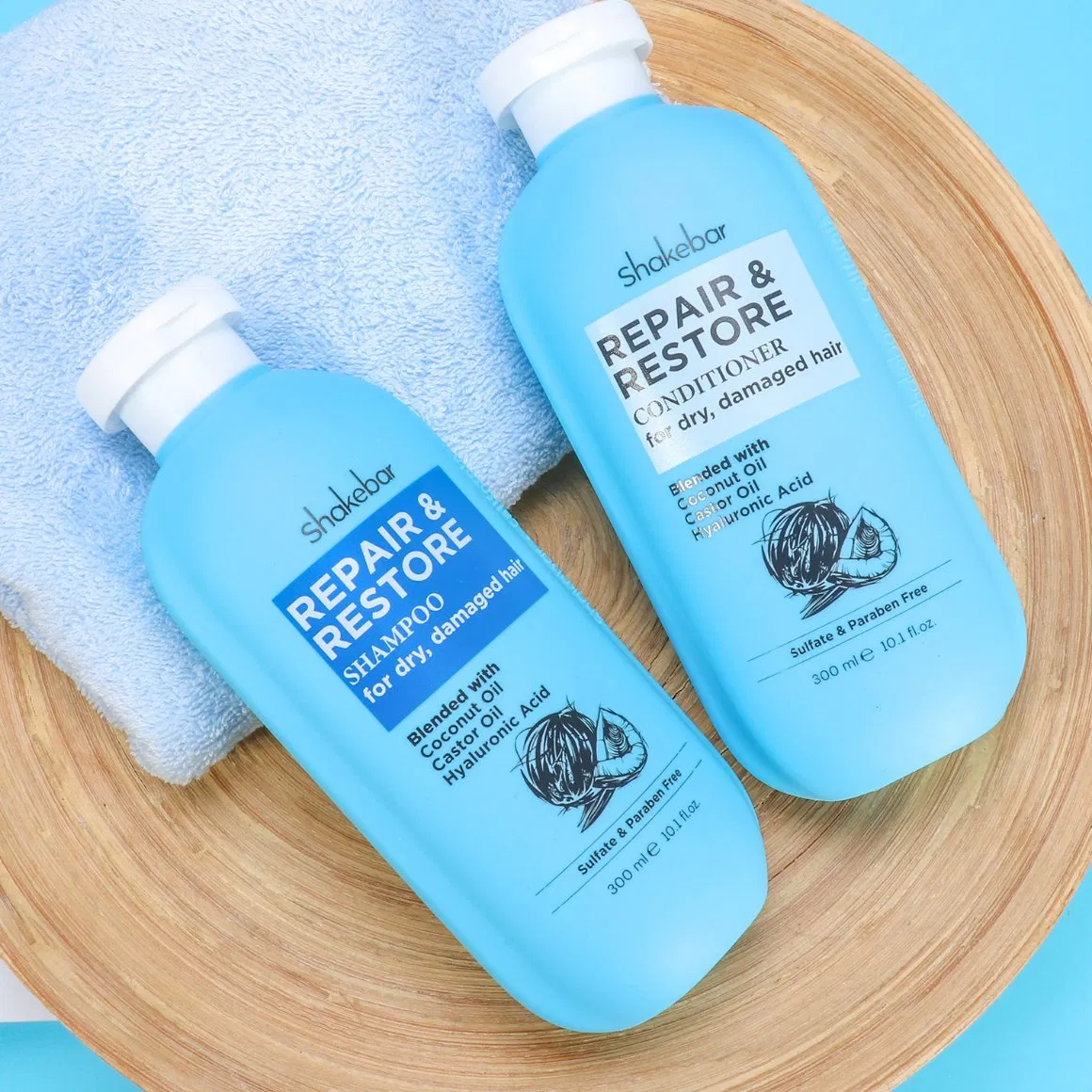 Shakebar Hair Care Products Coconut Moisturizing Repair Damaged Hair Shampoo and Conditioner