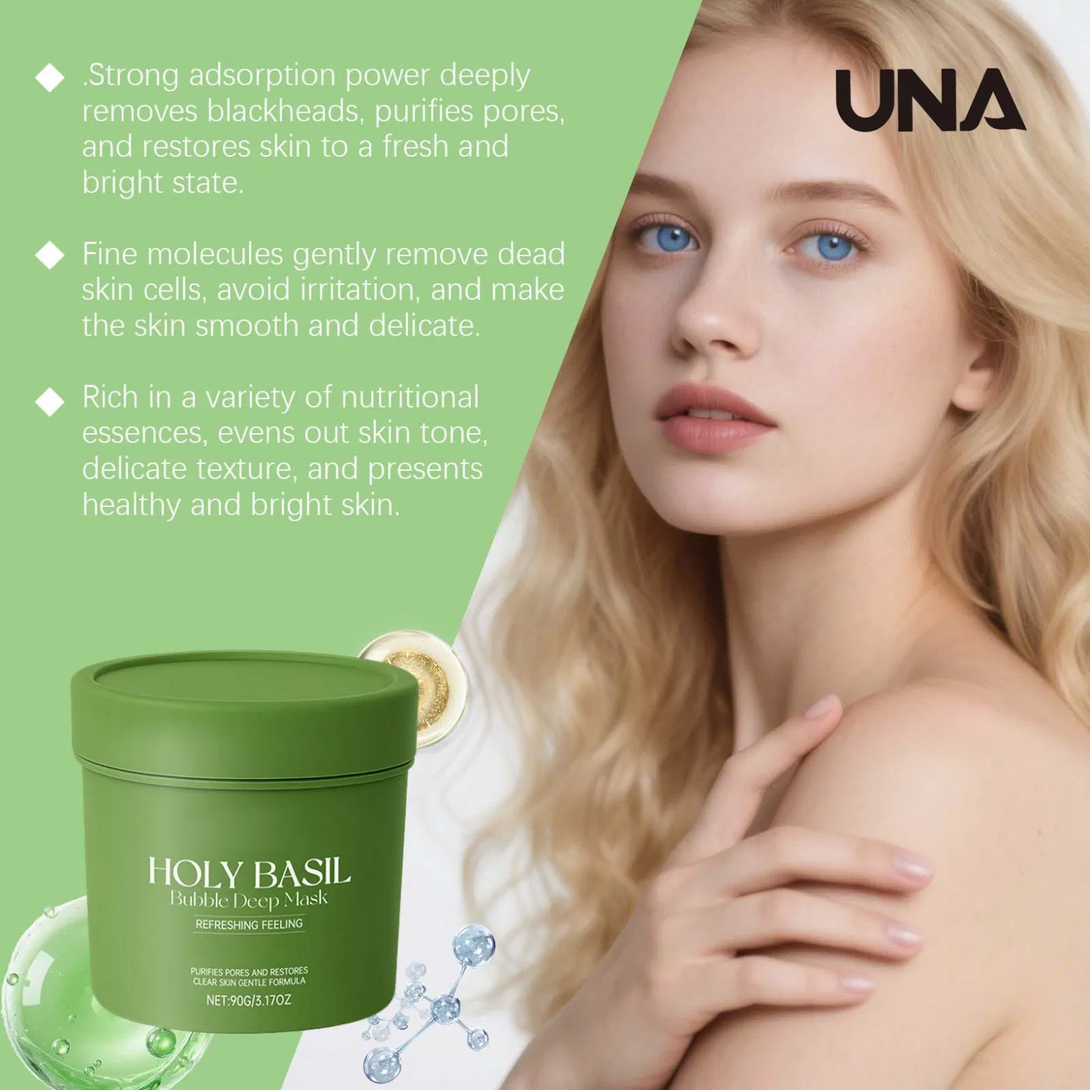 Bubble Cleansing Mask - Gentle Formula, Nourishes and Cleanses Facial Skin, Daily Care and Moisturizing