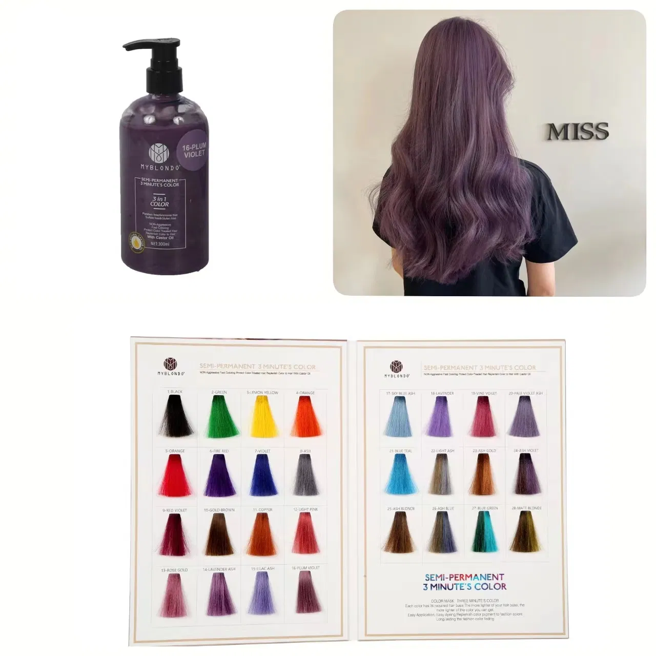 Professional Salon Product Hair Color Dye Conditioner Smooth Shine