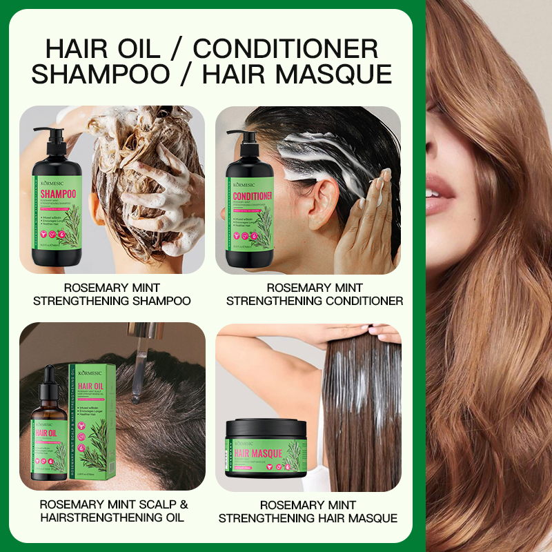 Agan Oil Rosemary Mint Strong Nourishing Hair Care Hair Loss Rosemary Essential Natural Conditioner Moisturize and Repair Damaged Shampoo Series Hair Care Set