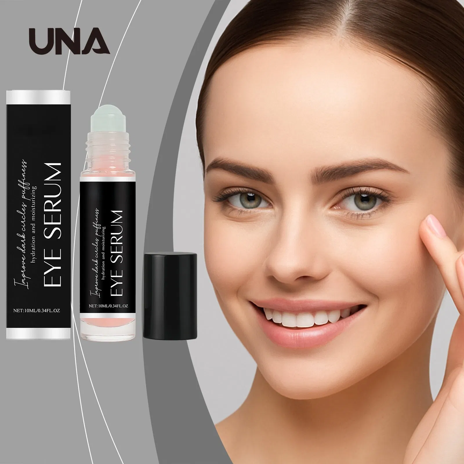 Brightening Eye Serum Roll-on - Cares for, Moisturizes and Refines Skin, Daily Eye Massage Care Roll-on