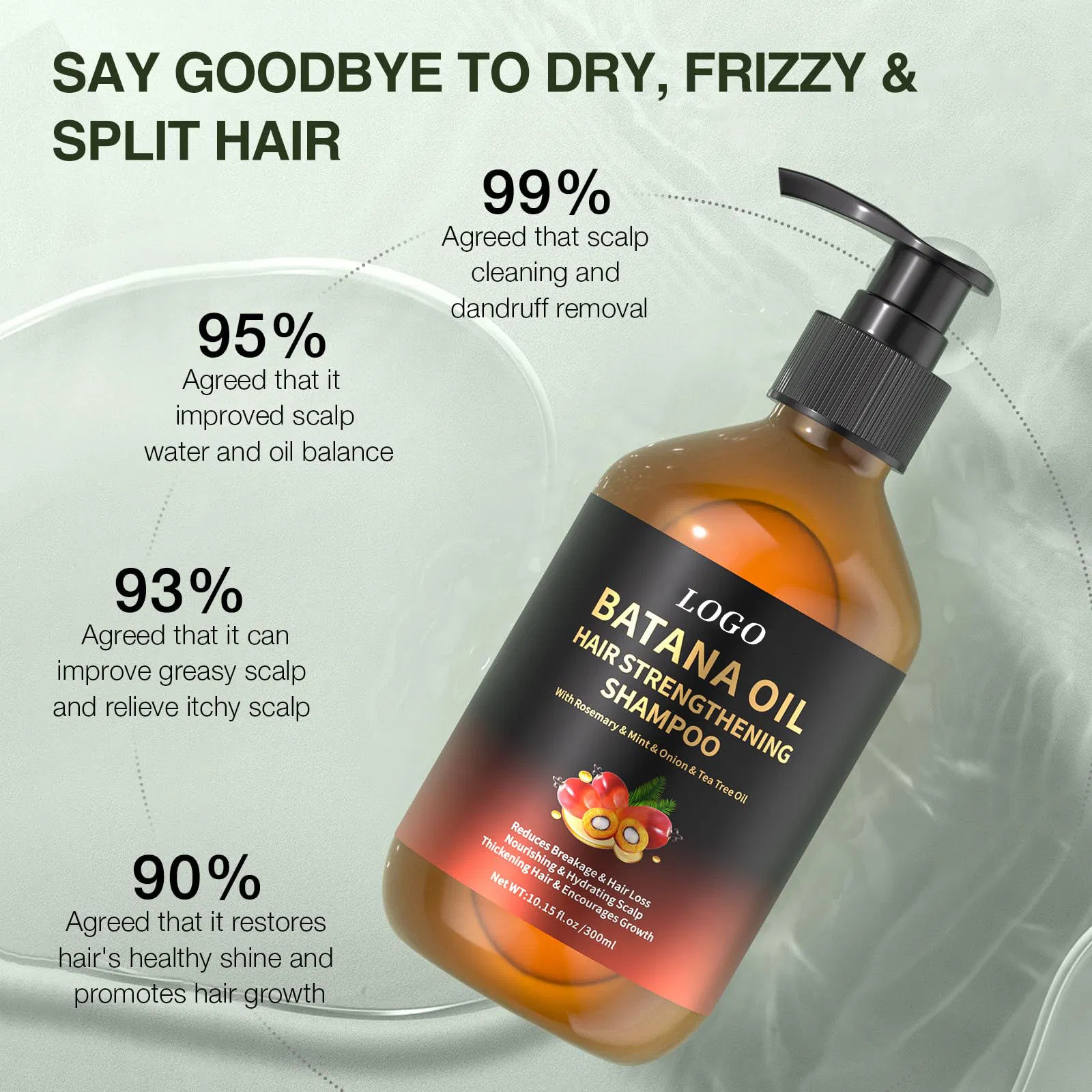 Private Label Natural Hair Care Products Honduras Batana Oil Shampoo Repairing Hydrating Strengthening Hair Growth