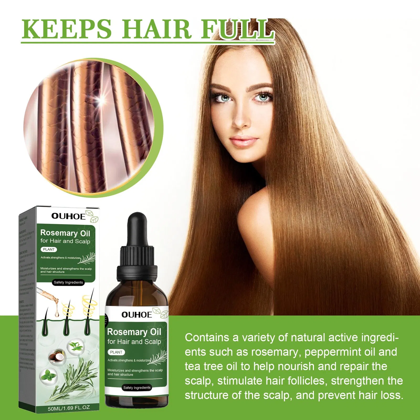 50ml Private Label Best Hair Fast Hair Serum Oil Treatment for Fast Hair Growth Oil