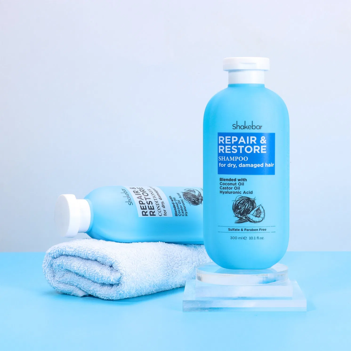 Shakebar Hair Care Products Coconut Moisturizing Repair Damaged Hair Shampoo and Conditioner