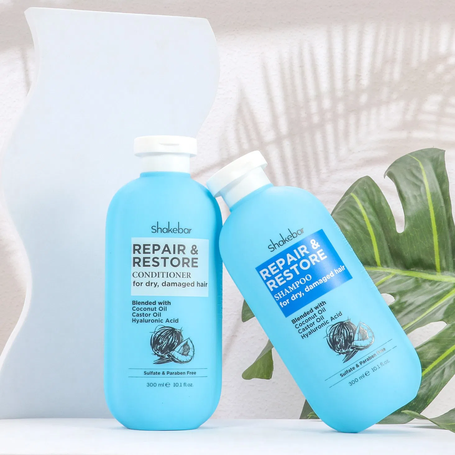 Shakebar Hair Care Products Coconut Moisturizing Repair Damaged Hair Shampoo and Conditioner
