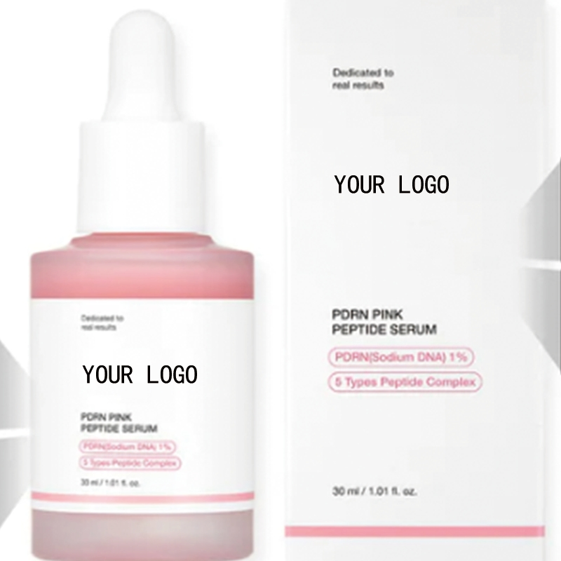 Korean Skin Care Private Labe Pink Peptide Serum Anti Aging Firming and Hydrating for Sensitive Skin