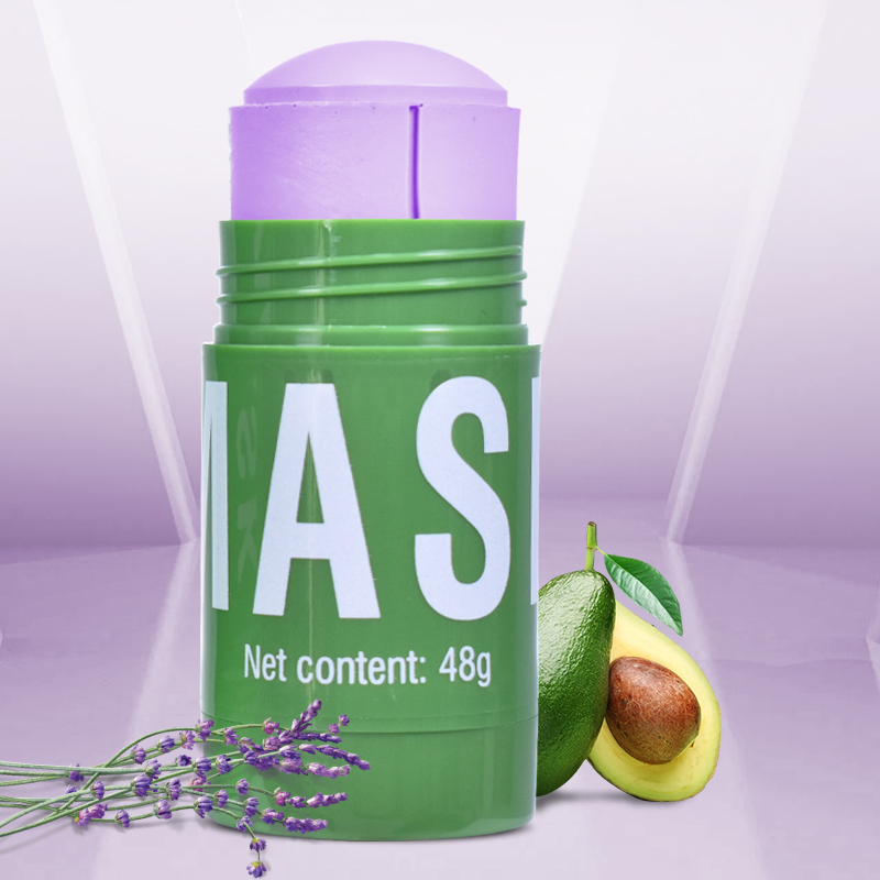 Private Label Skin Care Product Organic Natural Green Tea Purifying Solid Cleansing Pink Facial Face Mud Clay Musk Mask Stick