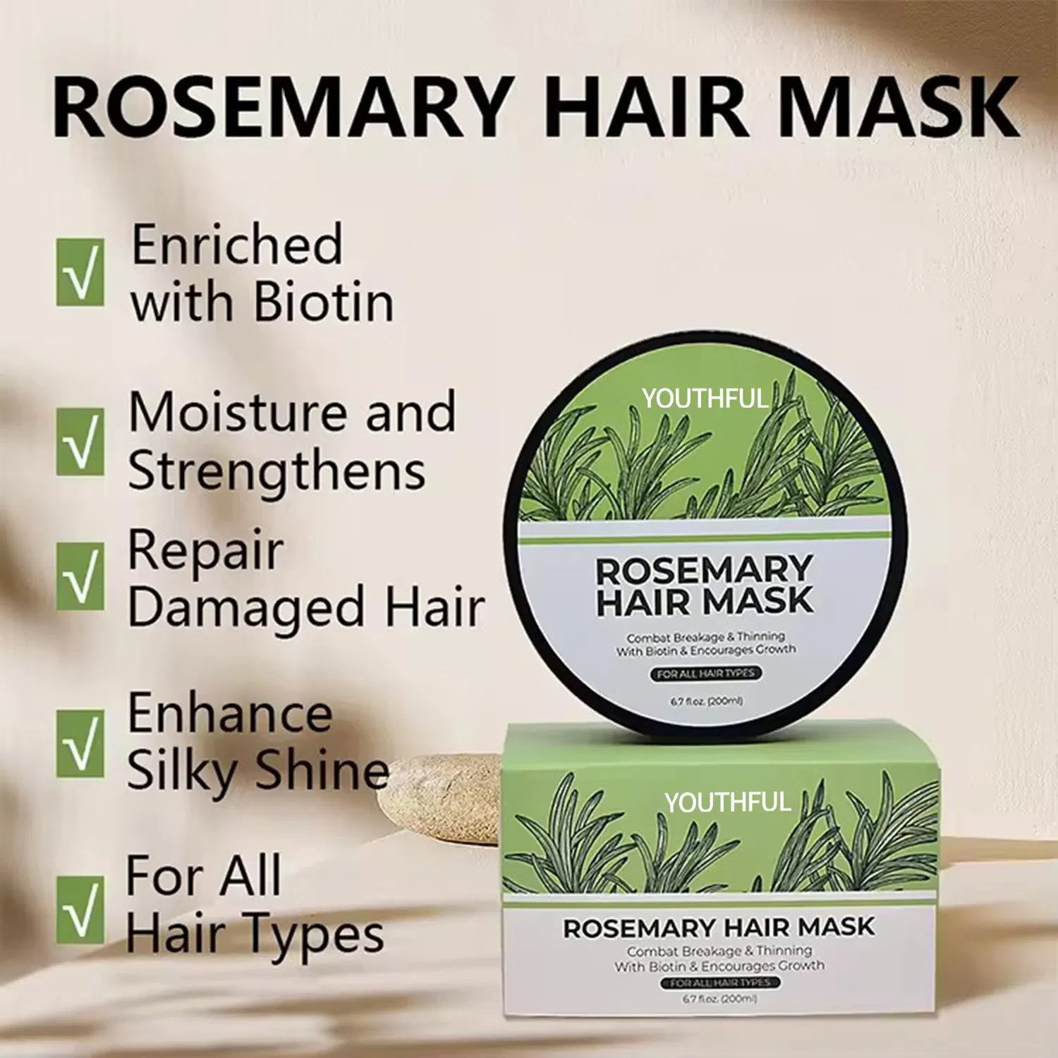 Rosemary Deep Repair Damage Hair Mask Treatments for Weak Hair
