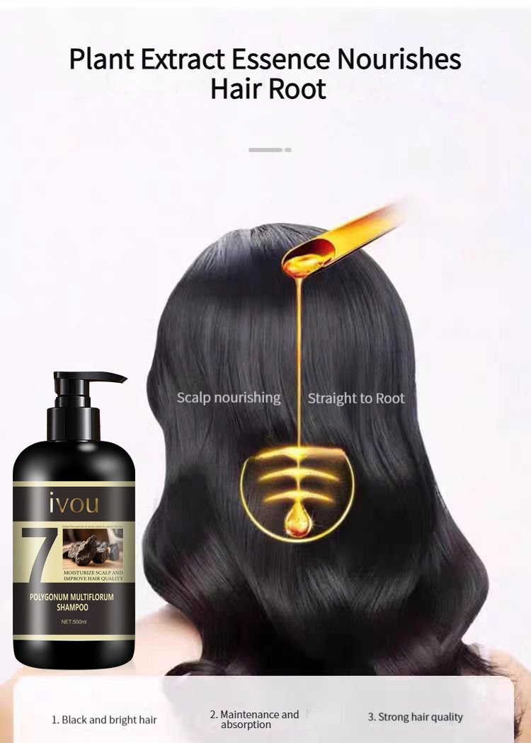 OEM/ODM Custom Polygonum Multiflorum Nourishing Hair Shampoo Deep Hydration Root Strengthening and Hair Care Shampoo