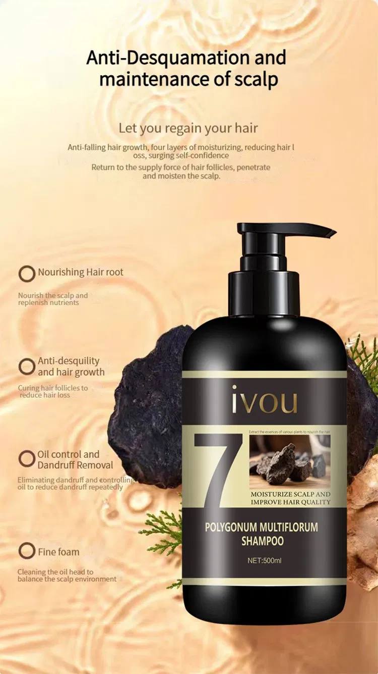OEM/ODM Custom Polygonum Multiflorum Nourishing Hair Shampoo Deep Hydration Root Strengthening and Hair Care Shampoo
