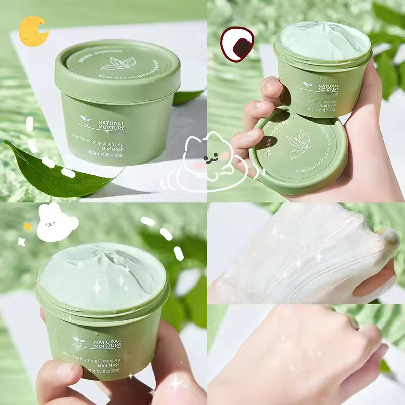 Green Tea Clay Facial Care Deep Cleansing Face Mud