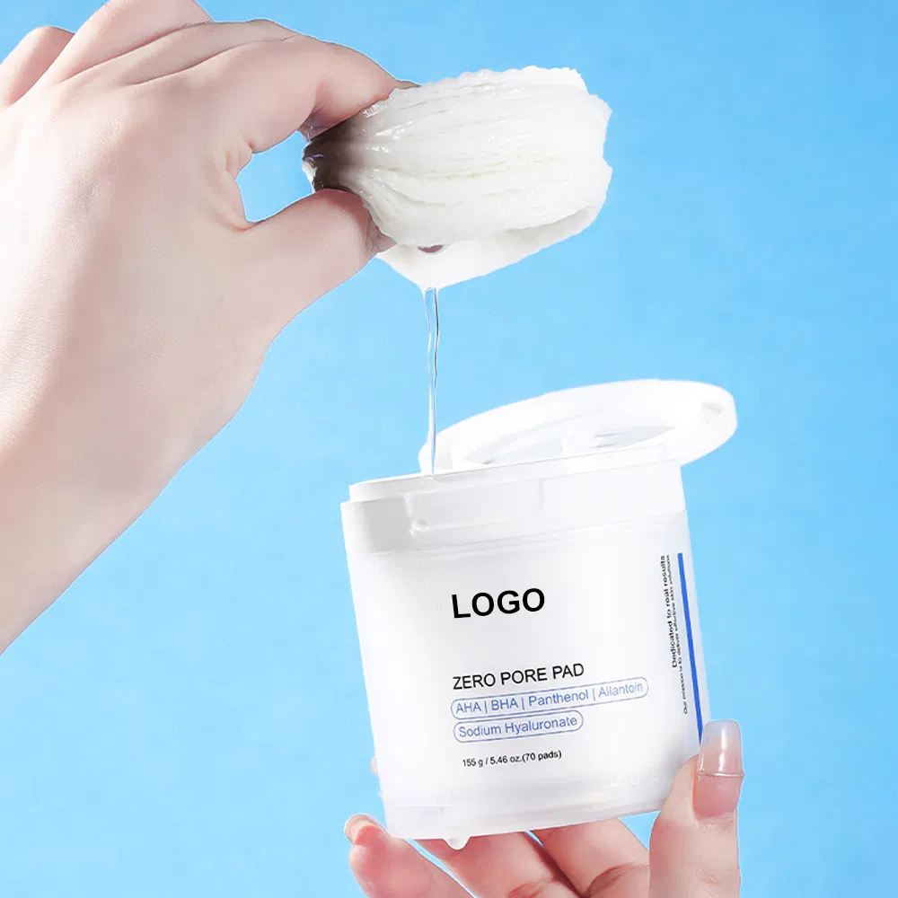 Aha BHA Lactic Acid Face Pore Beauty Toner Pads Wholesale Private Label Facial Cosmetics Skin Care