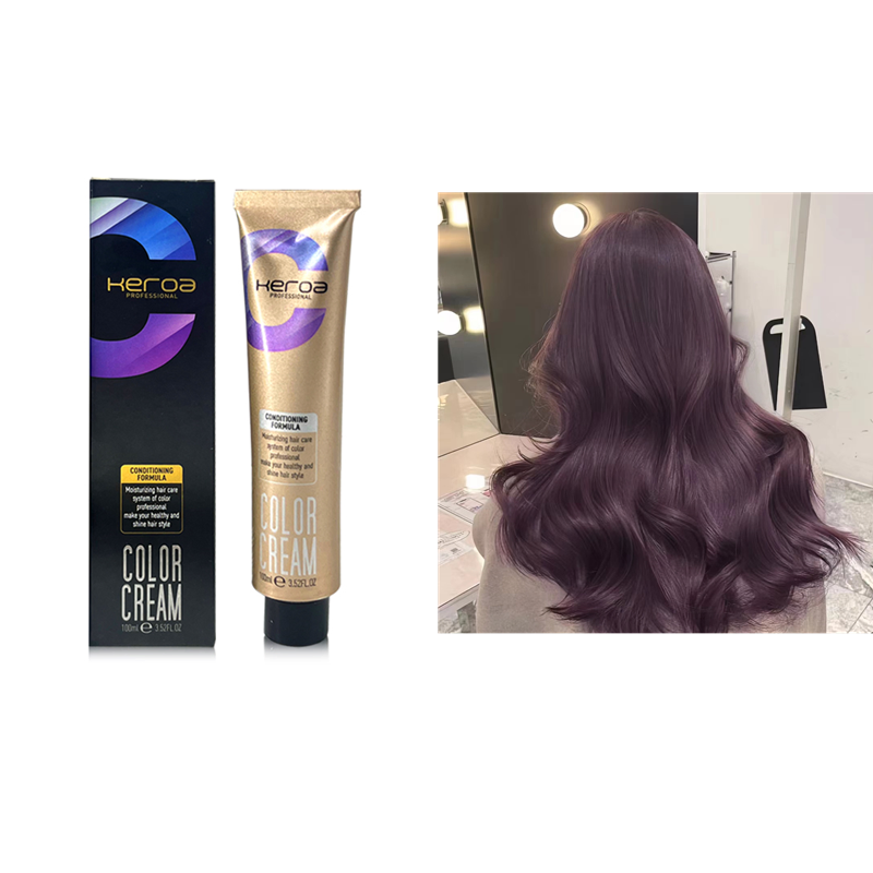 52 Colors 100ml Keroa Permanent Hair Color Cream Natural Toner Dye Long-Lasting Shine Hair Dye Cream