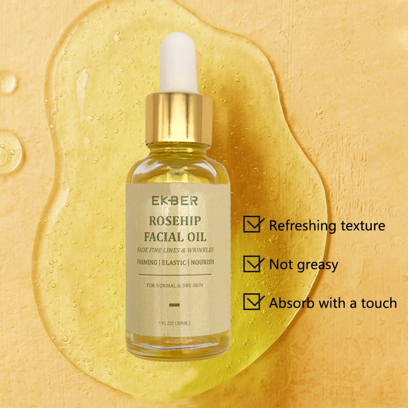 Hot Sale Ekber Private Label Skin Care Facial Oil Vegan Skin Repair Rosehip Serum Face Oil Rosehip Face Oil