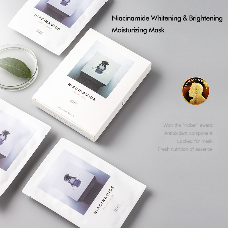 Private Label Nicotinamide Brightening Facial Sheet Mask Hydrating &amp; Soothing Anti-Aging Treatment for Sensitive Skin Care Face Mask