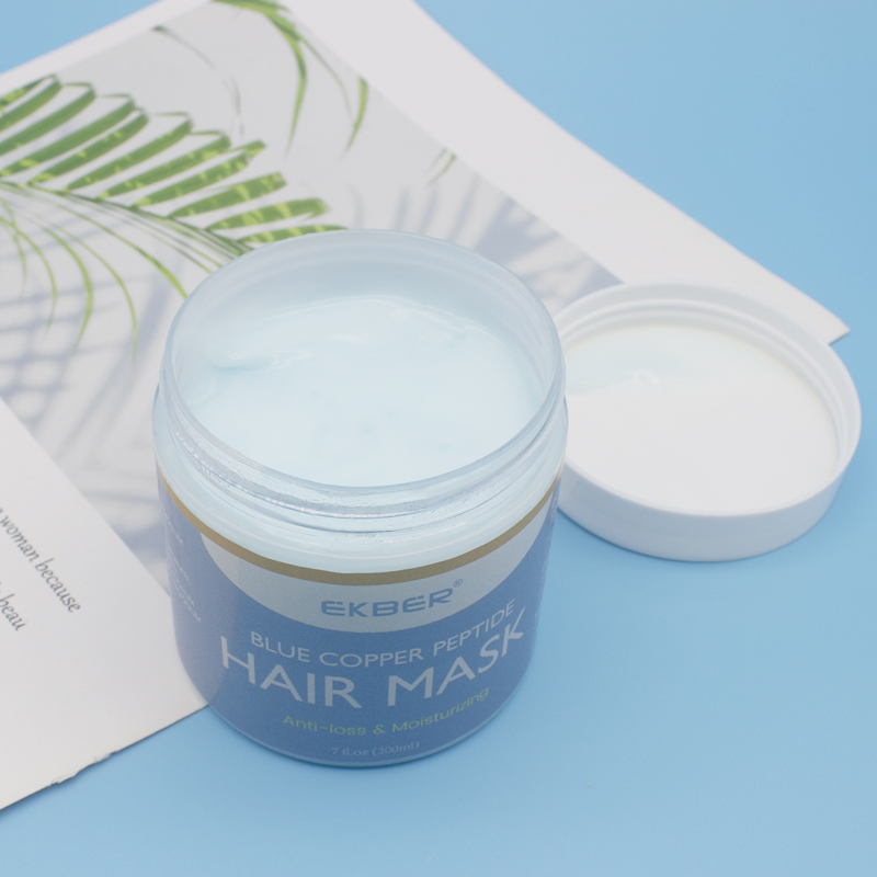 Amazon Top Seller Ekber Natural Hair 200ml Care Products Nutrition Hydration Treatment Blue Copper Peptide Hair Mask