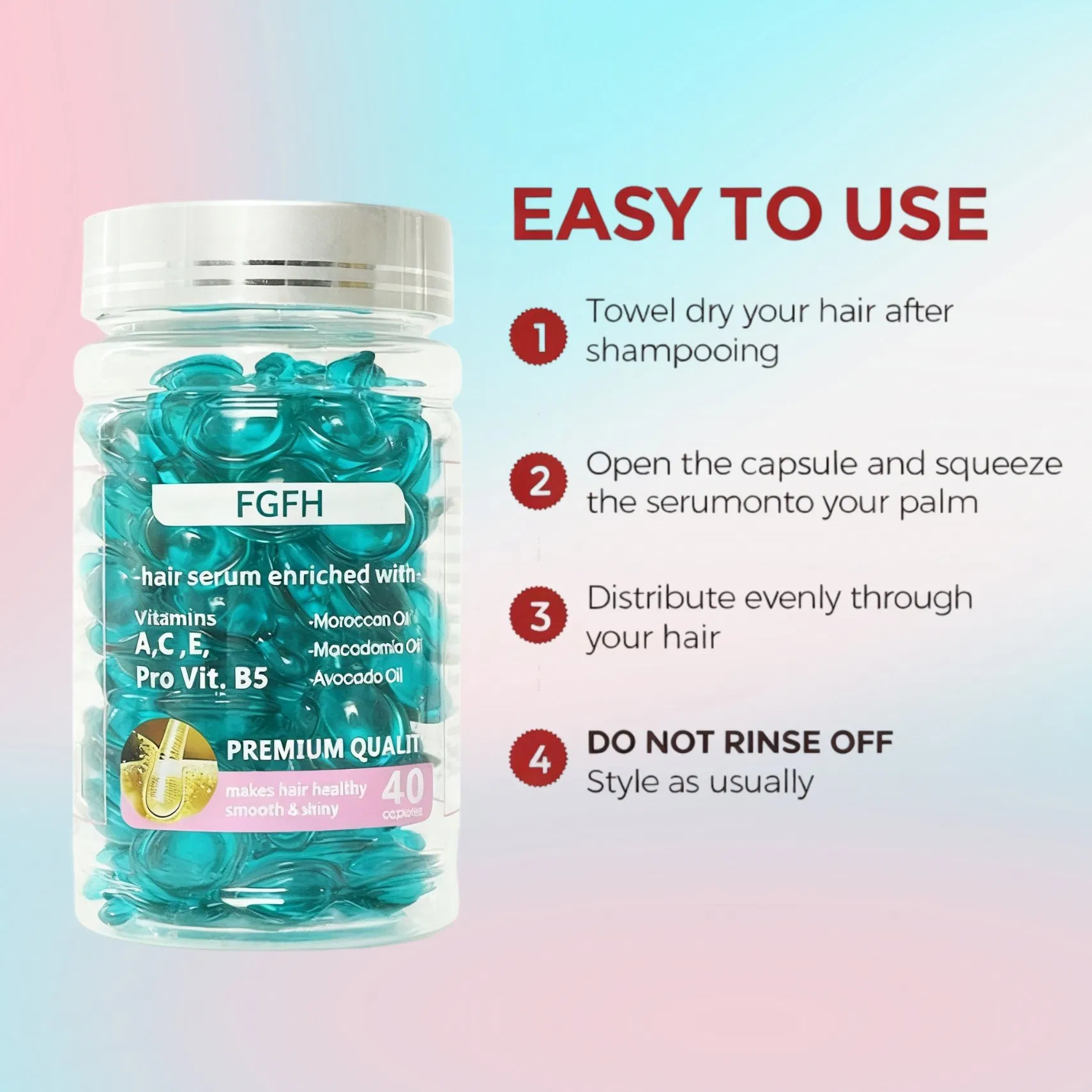 Hair Oil Capsules Hair Treatment for Split Ends Keratin Deep Conditioning Repair Hair Vitamin Serum -739219