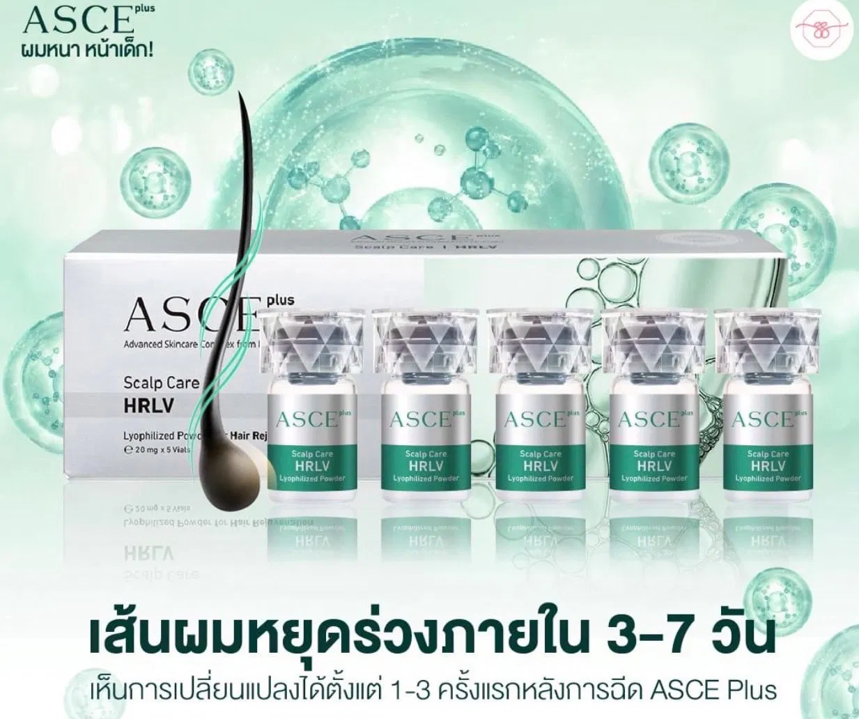 Asce+ Hrlv Srlv Lyophilized Exosomes for Hair Restoration Scalp Care Anti Hair Loss Natural Way to Improve Your Hair Health