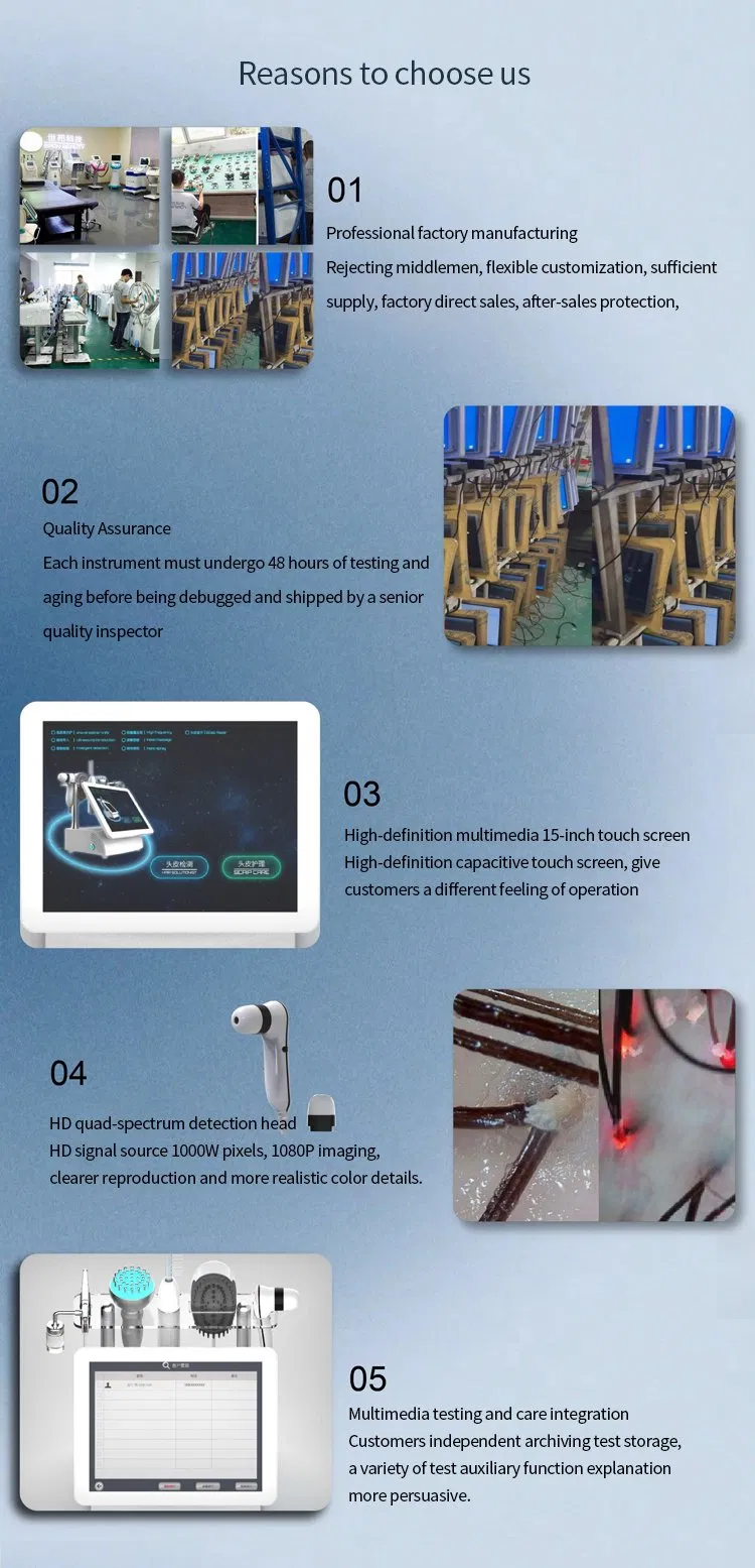 5 in 1 High Frequency Hair Follicle Detection Scalp Treatment Machine Hair Analyze Scalp Care for Sell