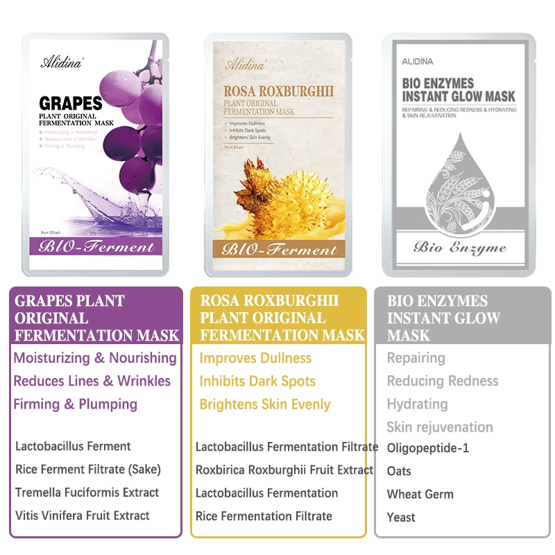 Private Logo Plant Extract Natural Fermentation Facial Mask for Instant Glowing Hydration&Moisturizing Bio Ferment Sheet Mask