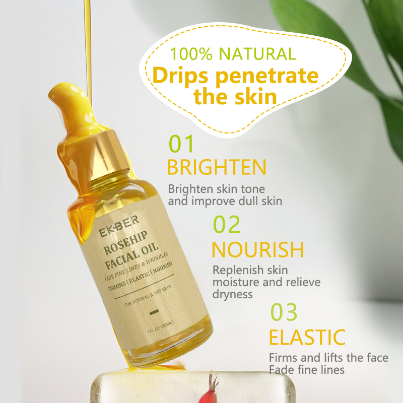 Hot Sale Ekber Private Label Skin Care Facial Oil Vegan Skin Repair Rosehip Serum Face Oil Rosehip Face Oil
