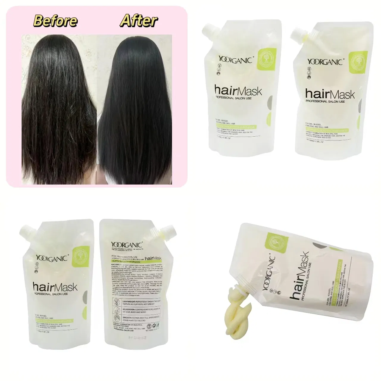 Guangzhou Professional Cosmetics Manufacturer Protein Collagen Hair Conditioner Deep Hydration Hair Care Treatment for Damaged Hair