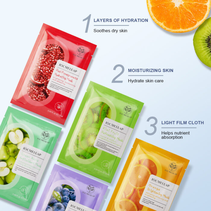 Cosmetics Factory High Quality Skin Care Whitening Brightening Hydrating Deep Moisturizing Sheet Fruit Face Masks Beauty Facial Mask
