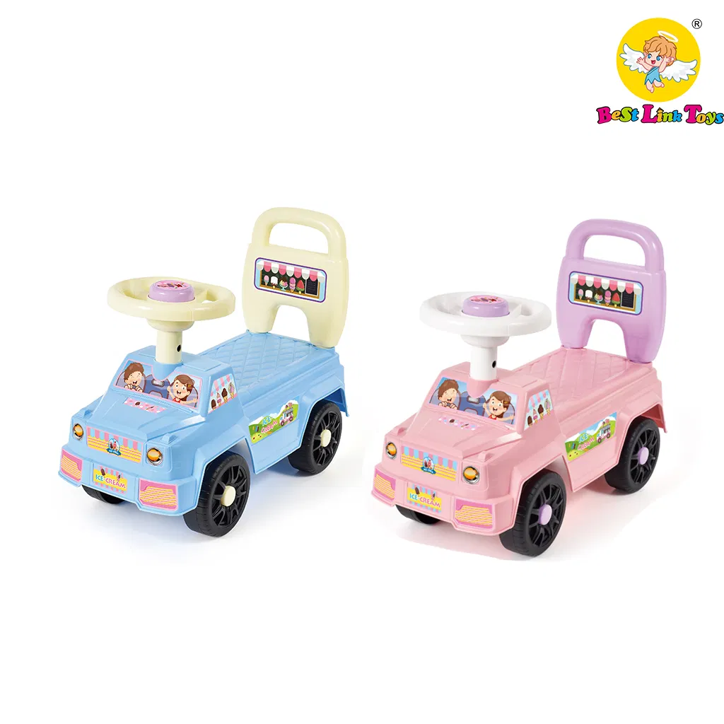 Wholesale High Quality Plastic Cartoon Ice-Cream Car Baby Sliding Walker Push Ride on Car Toy for Kids