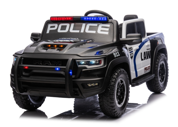 2025 New Licensed RAM 1500 Rho Police Super Truck Unisex Kids Ride-on Cars Electric Car for Children with Remote Control