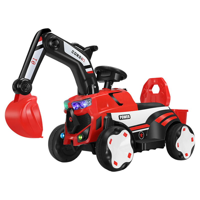 Electric Excavator Ride-on Toy Car for Boys with Remote Control