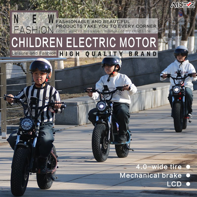Akez 2025 16-Inch Kids Fat Tire Electric Bike, 36V 350W 15ah