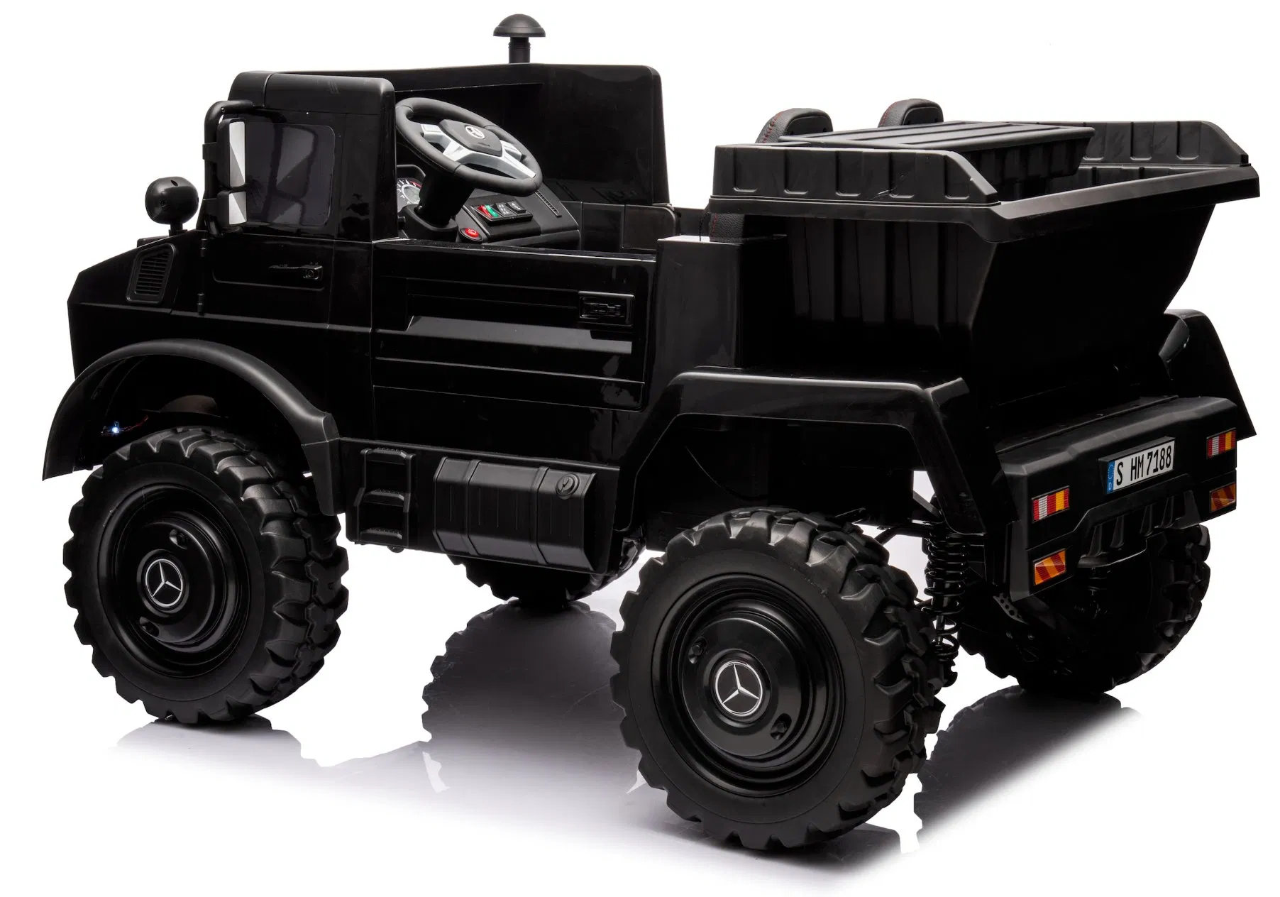 New Licensed Mercedes-Benz Unimog 24V Kids Ride on Truck with Remote Control, Battery Powered Toy Car with Spring Suspension
