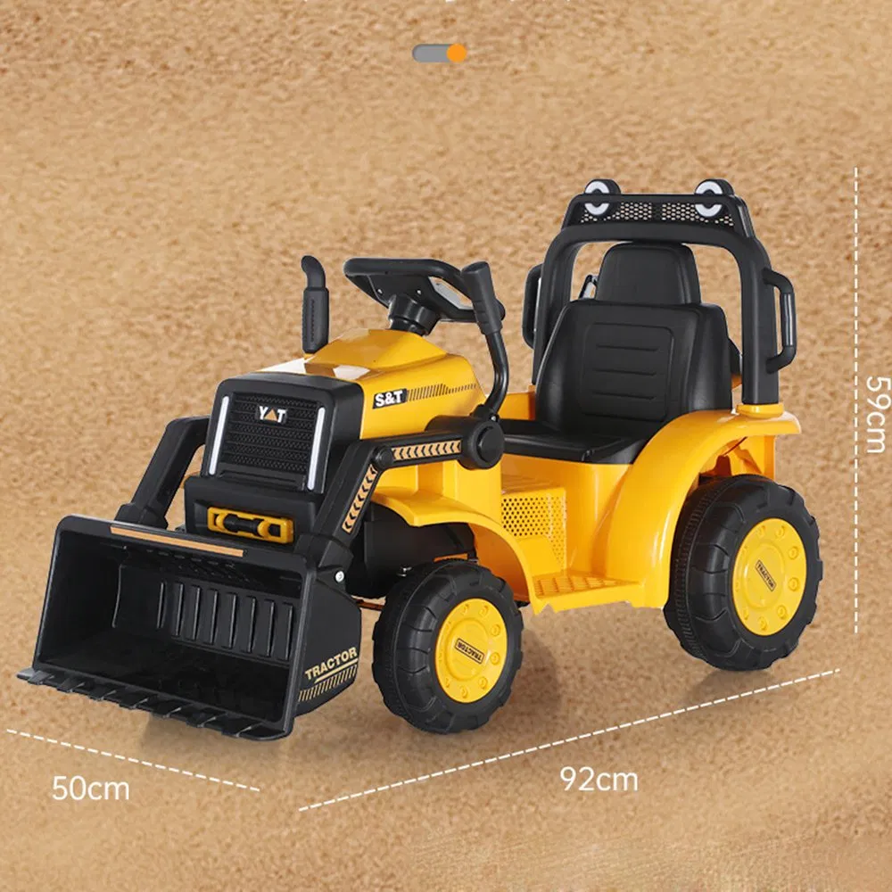 Children's Electric Bulldozer Ride-on Front Loader Excavator Rechargeable Four-Wheel Remote Control Construction Toy Vehicle