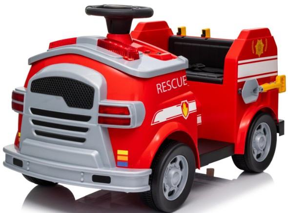 12V Kids Electric Ride-on Car with Soft Start/Stop, LED Lights, Music &amp; Horn, Alarm Sound Rescue Functional Car Toys