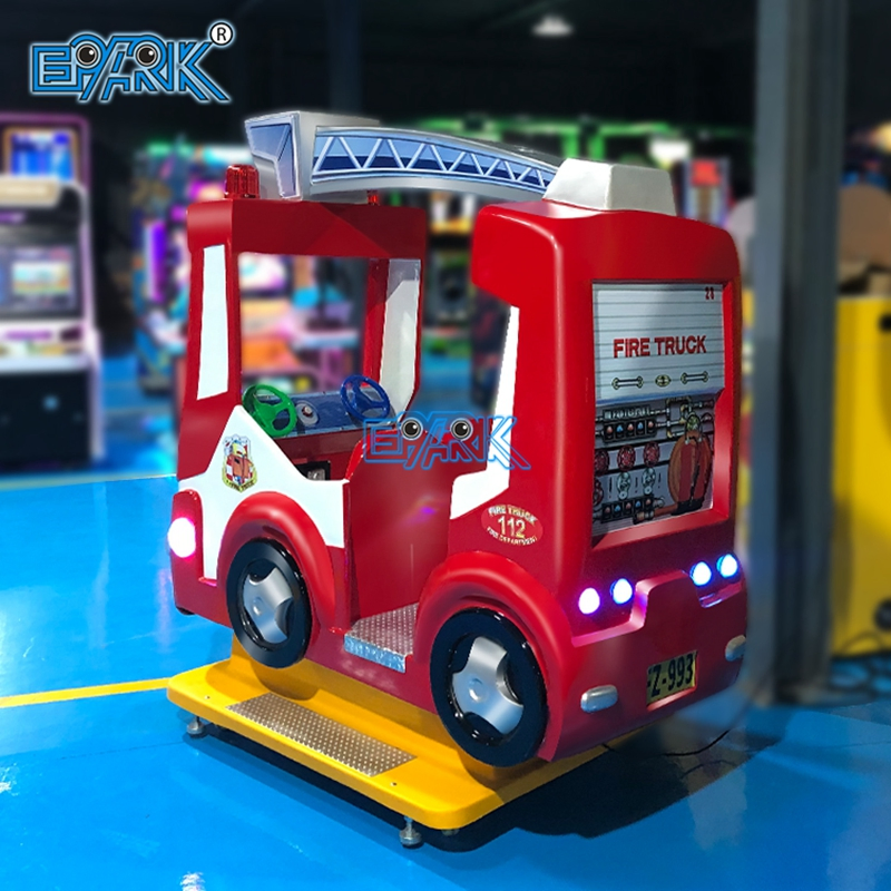 Coin Operated Kiddie Rides Fire Truck Fiberglass Swing Game Swing Music Electric Car