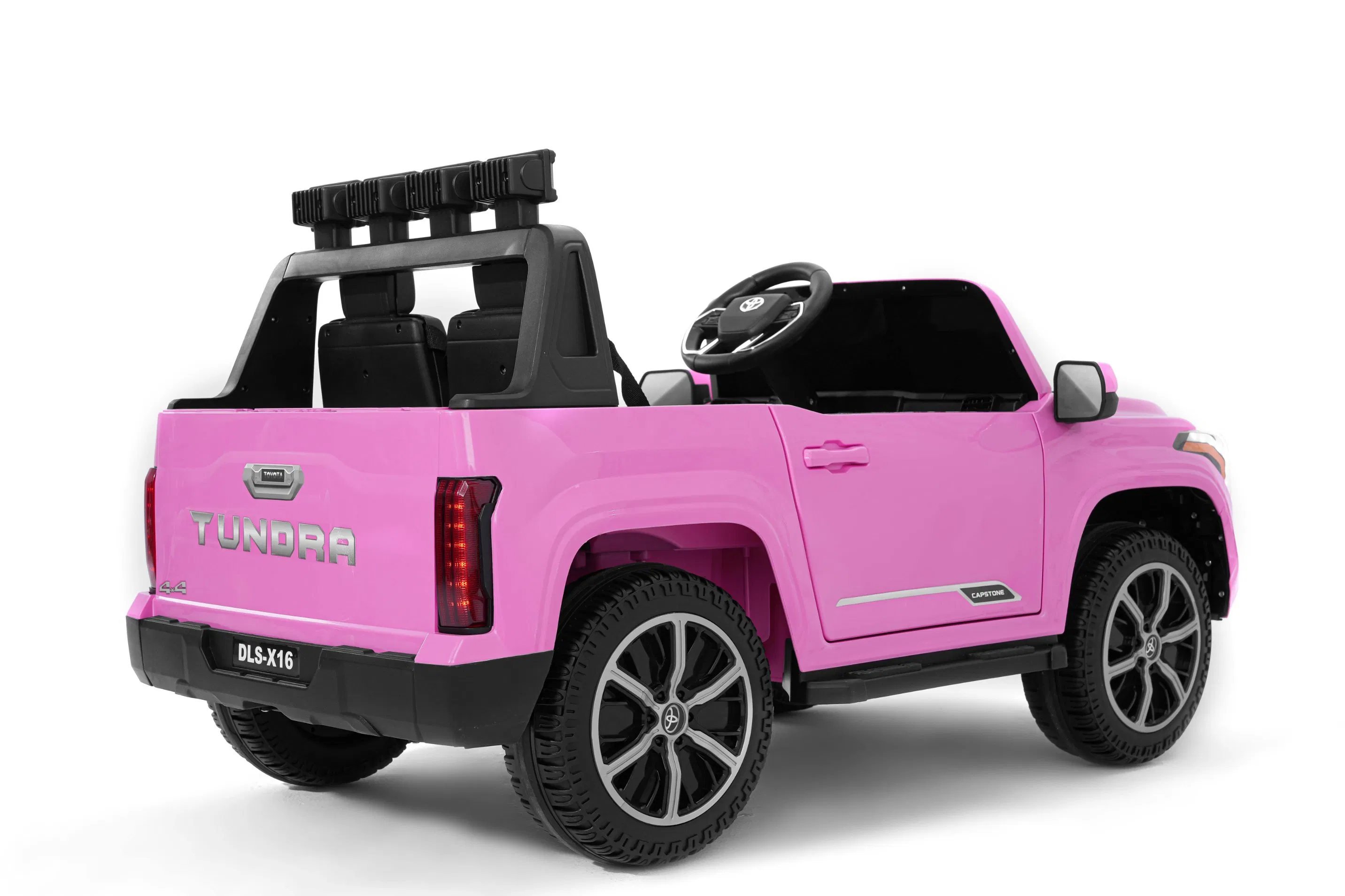 Official Toyota Kids Pickup Truck Electric Ride-on Toy with Bluetooth &amp; LED Lights-Pink
