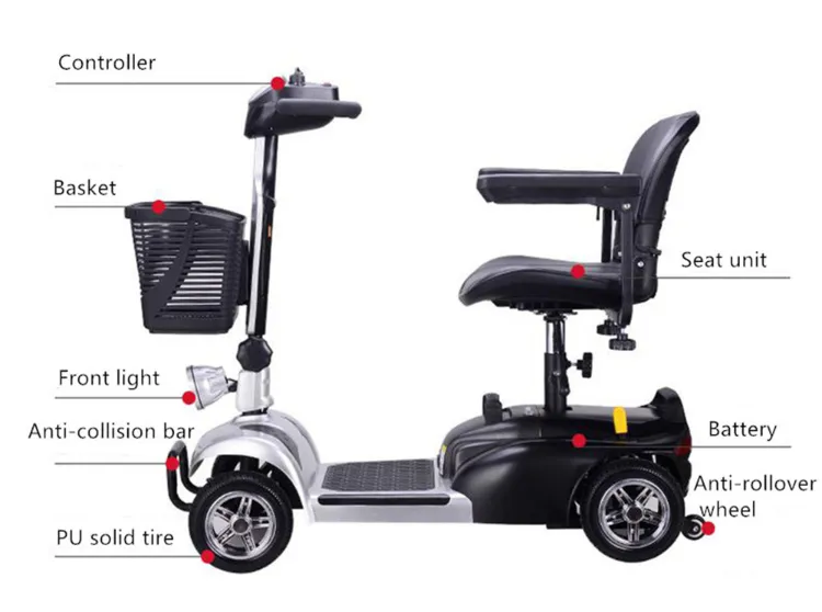 Four Wheels Foldable Mobility Kids Electric Scooter