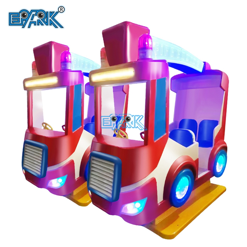 Coin Operated Kiddie Rides Fire Truck Fiberglass Swing Game Swing Music Electric Car