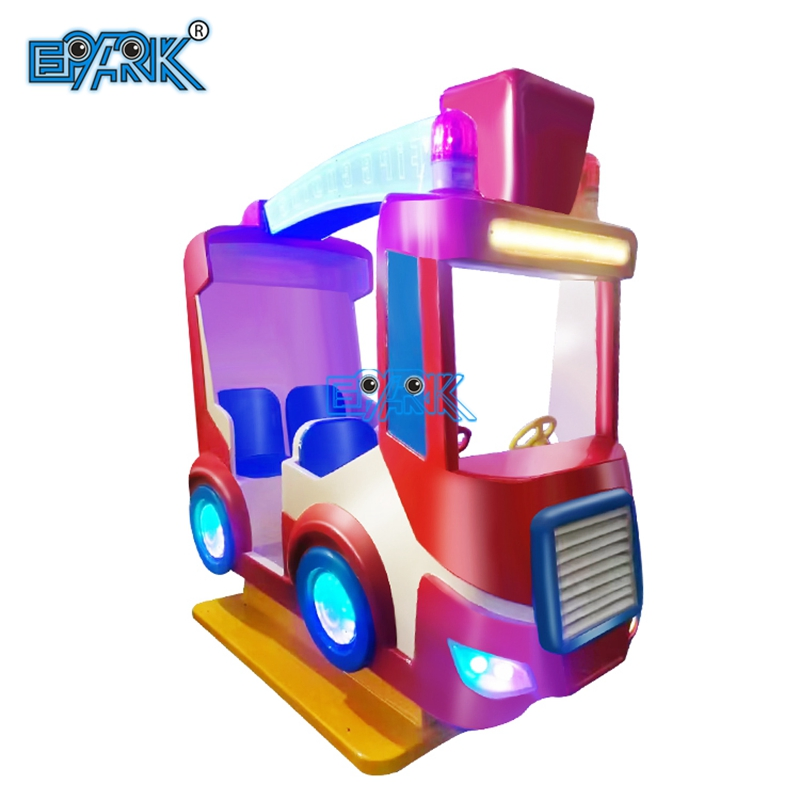 Coin Operated Kiddie Rides Fire Truck Fiberglass Swing Game Swing Music Electric Car