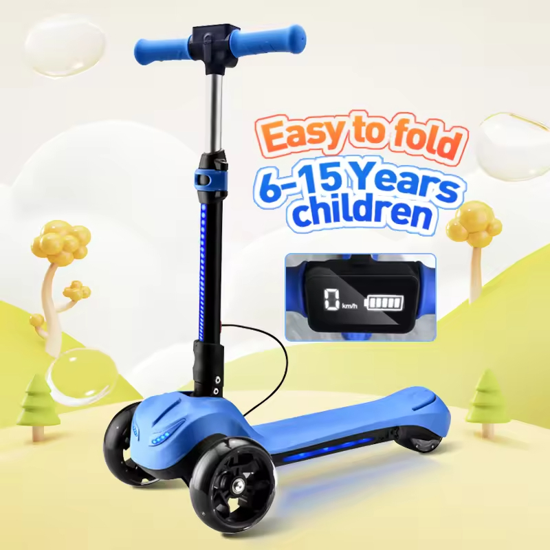 Three Wheel Kick Scooter for Child Foldable Kids Electric Scooter