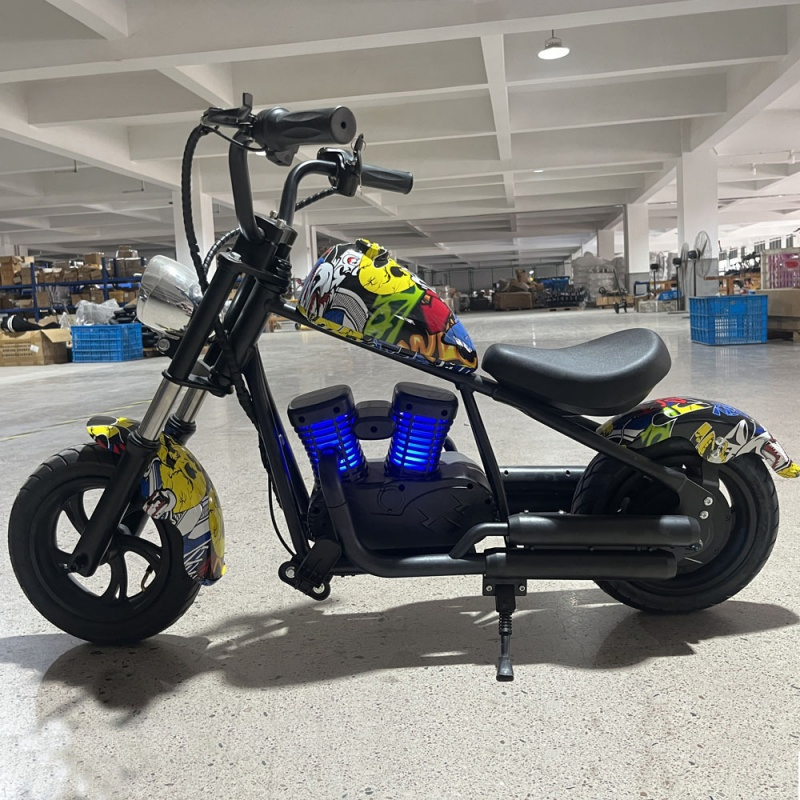 2025 New Mini Electric Chopper Motorcycle 2-Wheel 180W Motor Steel Frame