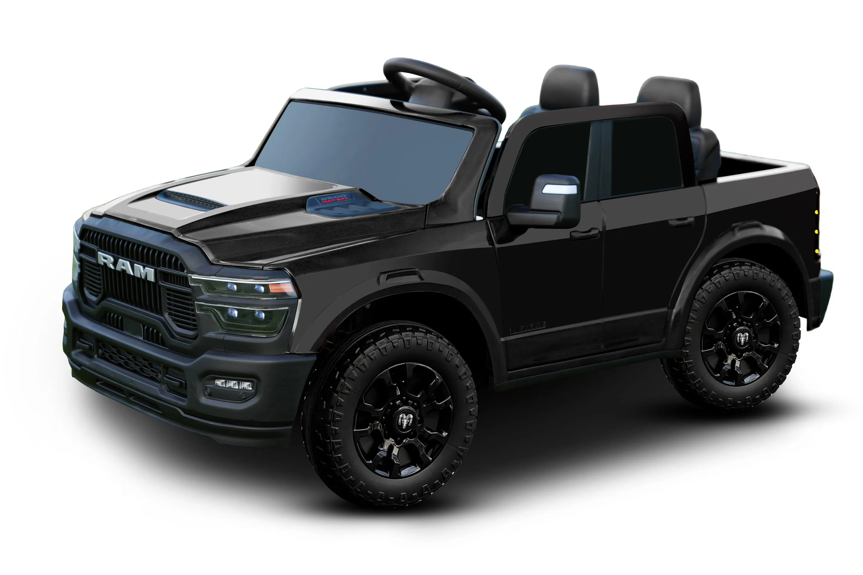 Licensed Dodge RAM Kids Ride-on Truck 12V Battery Powered Electric Car with Remote Control-Black
