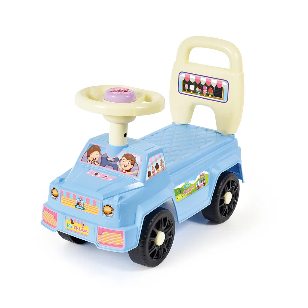 Wholesale High Quality Plastic Cartoon Ice-Cream Car Baby Sliding Walker Push Ride on Car Toy for Kids
