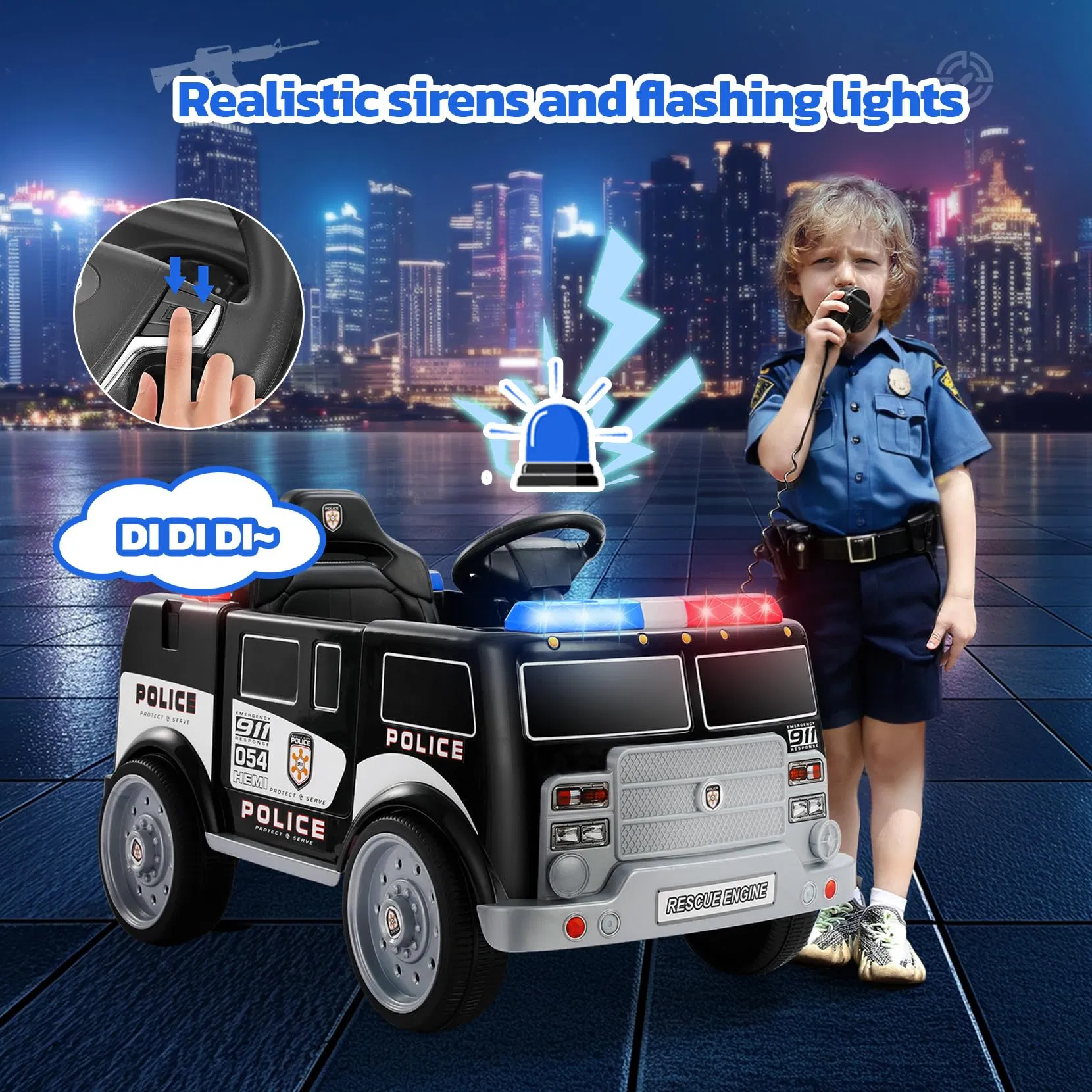 Electric Ride on Truck for Kids, Battery Powered Toddler Car