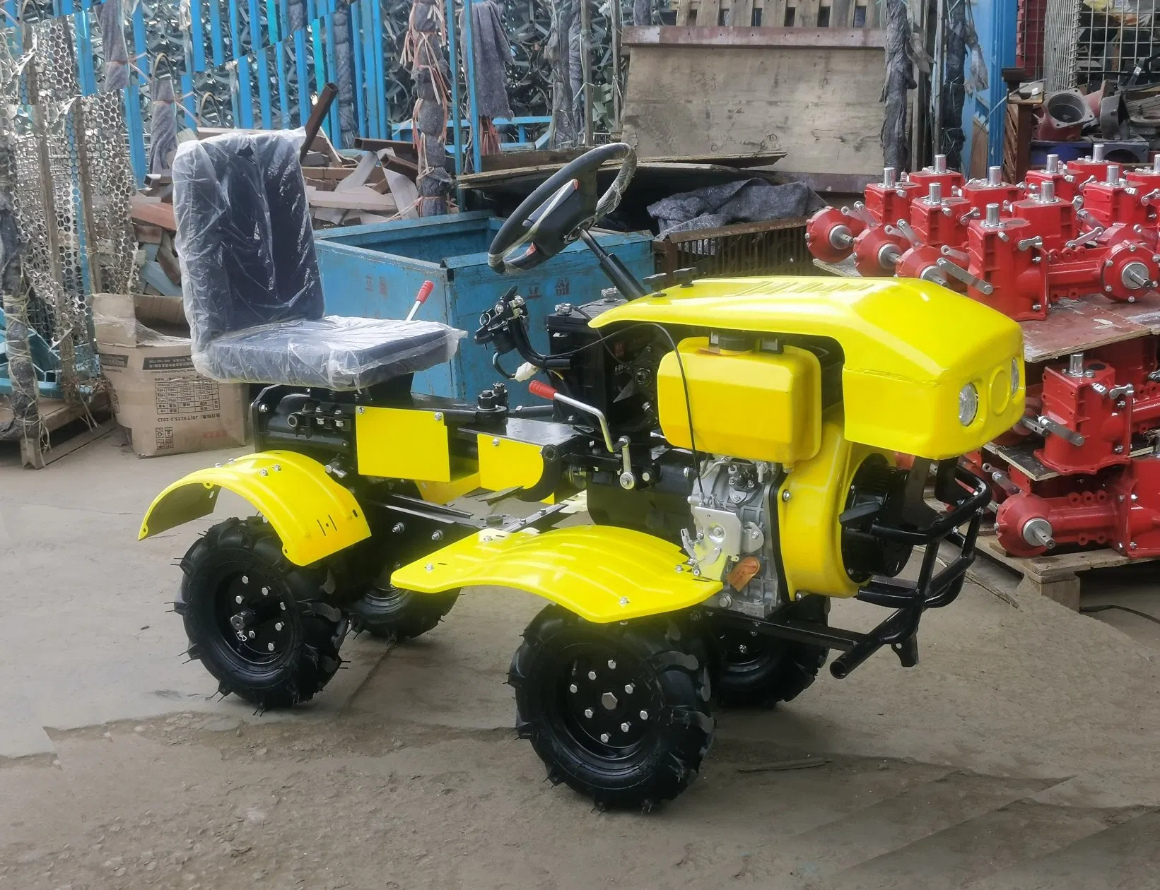 Long-Service 4-Wheel Ride-on Rotary Tiller Garden Cultivator for Mini Tractor for Farm Use