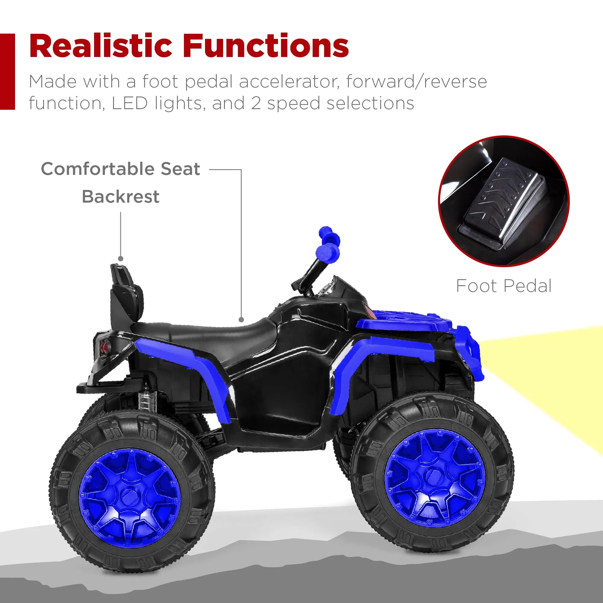 Ride-on Pedal-Powered off-Road Buggy, 4-Wheeler Toy Car