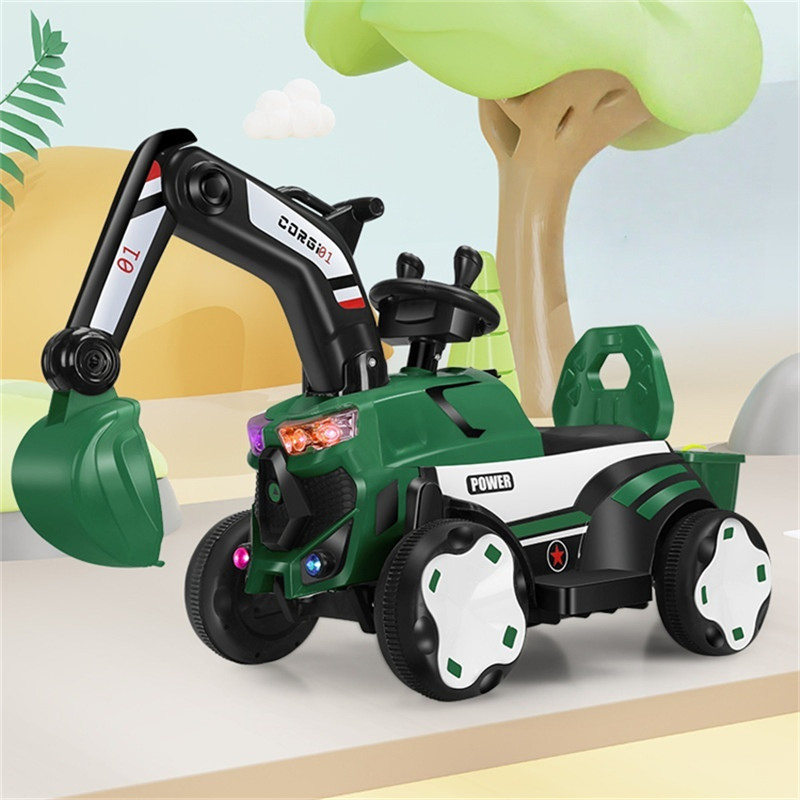 Electric Excavator Ride-on Toy Car for Boys with Remote Control