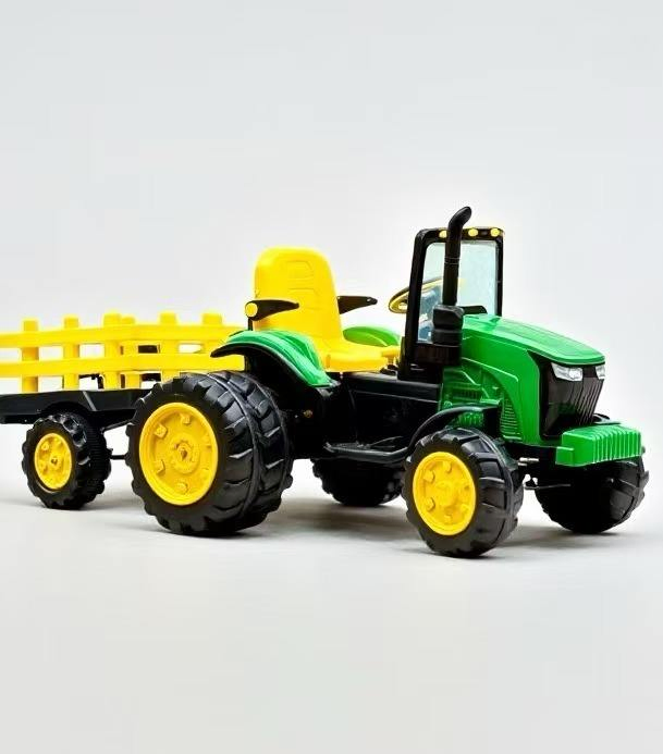 Electric Tractor Ride-on Toy Car with Cargo Box Remote Controlled Double-Seater