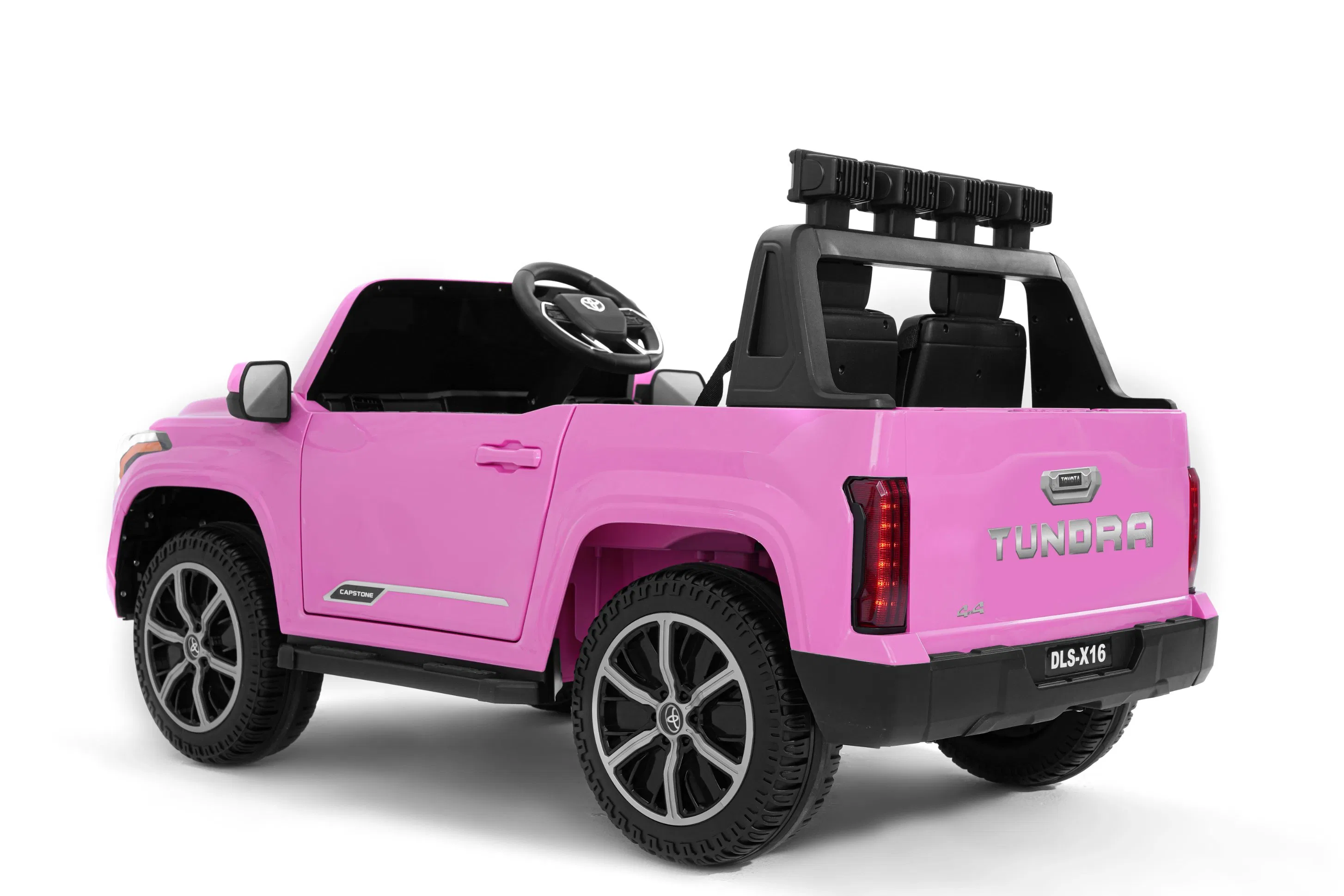 Official Toyota Kids Pickup Truck Electric Ride-on Toy with Bluetooth &amp; LED Lights-Pink
