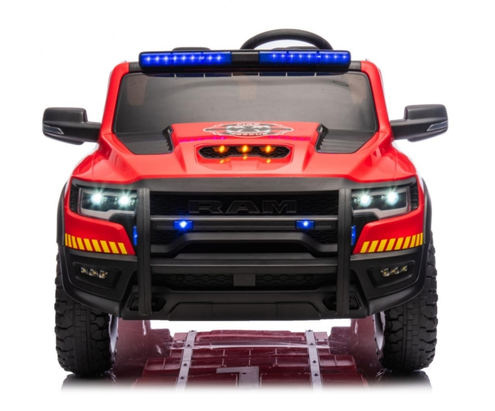 24V Licensed RAM 1500 Rho Fire Rescue Super Truck Ride on Car